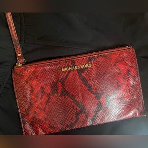 Michael Kors snakeskin wristlet